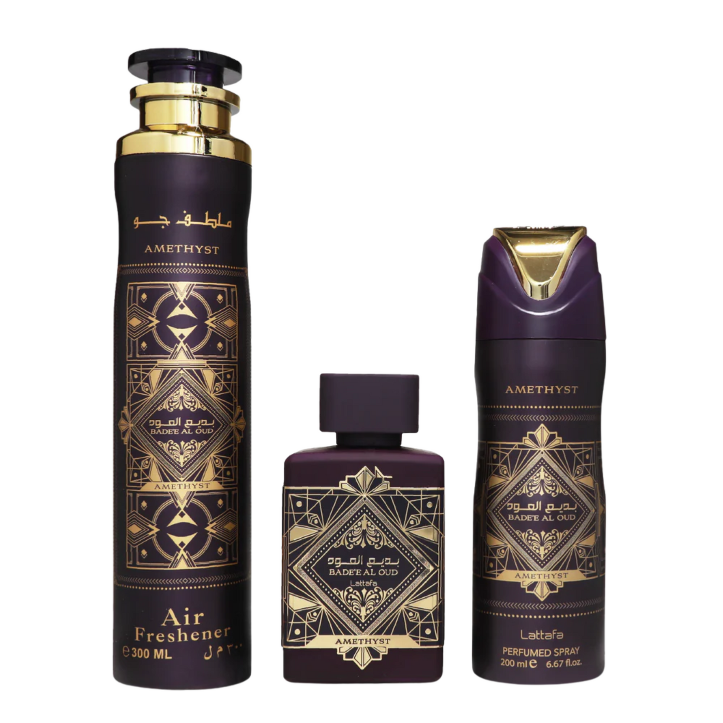 Badee Al Oud Amethyst 3 Piece Giftset Lattafa