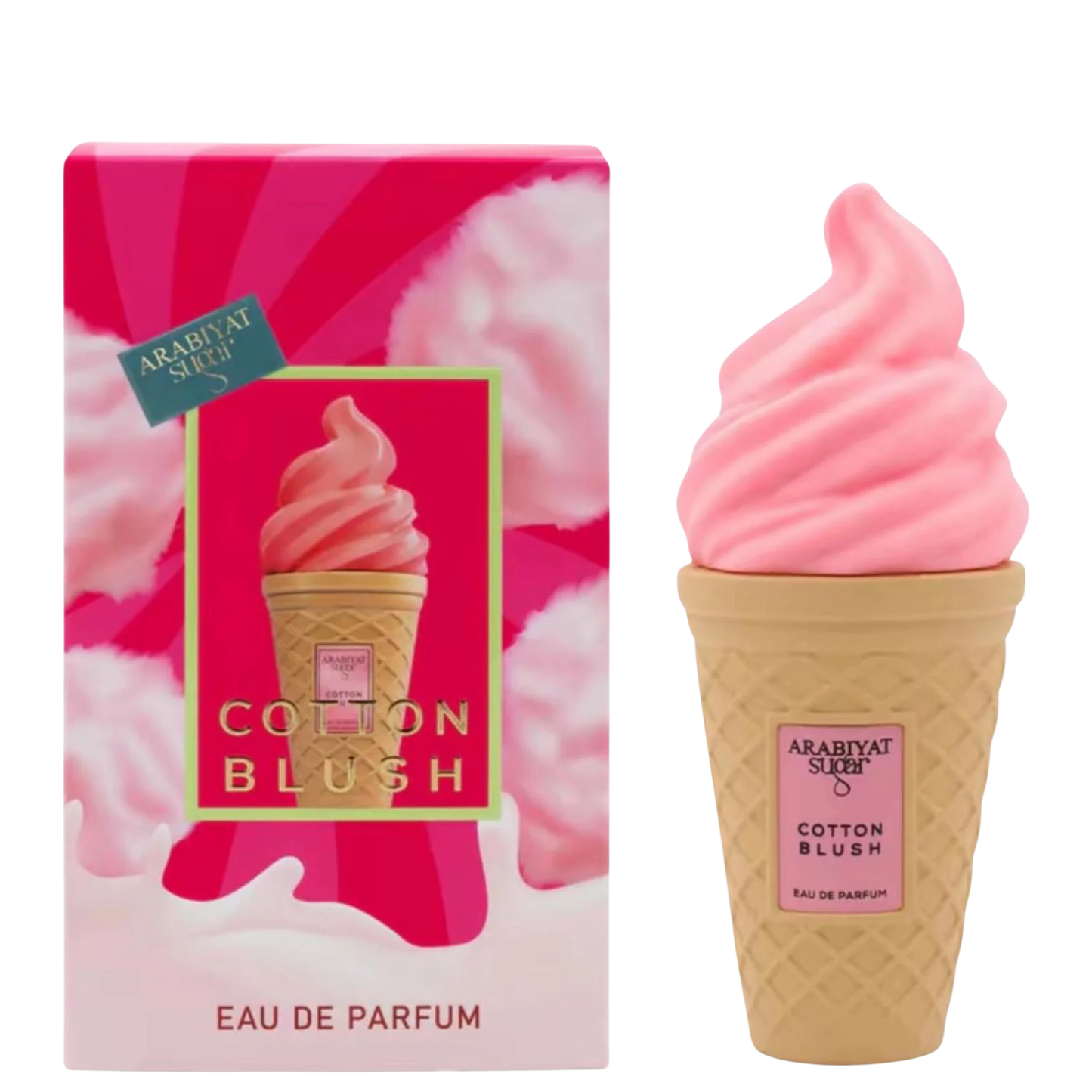 Arabiyat Prestige Sugar Cotton Blush 100ml EDP bottle - Sweet marshmallow and vanilla Arabic perfume for wholesale in the UK