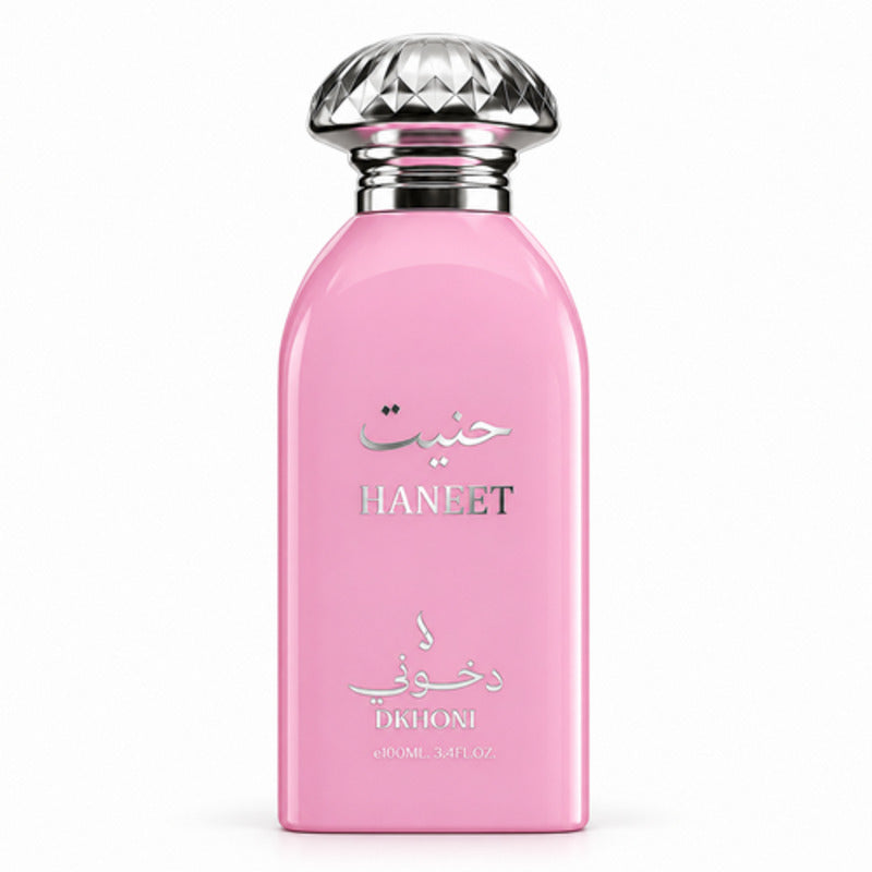 Haneet Perfume 100ml EDP by Dkhoon AlEmiratia pink bottle with silver dome cap - Wholesale UK at IMPERIAN