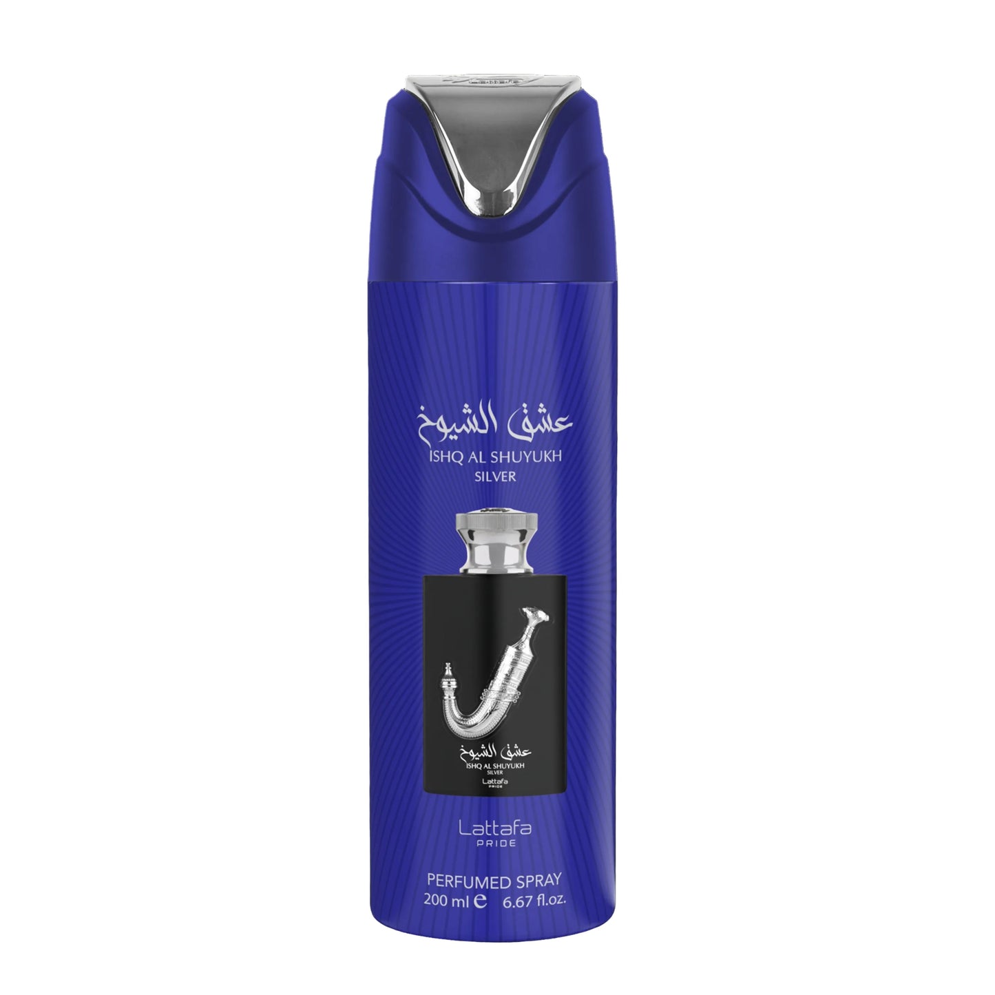 Ishq Al Shuyukh Silver Body Spray 200ml Lattafa x12
