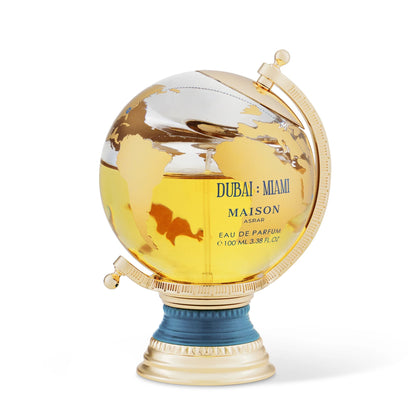 Dubai Miami Maison Asrar 100ml bottle with elegant packaging