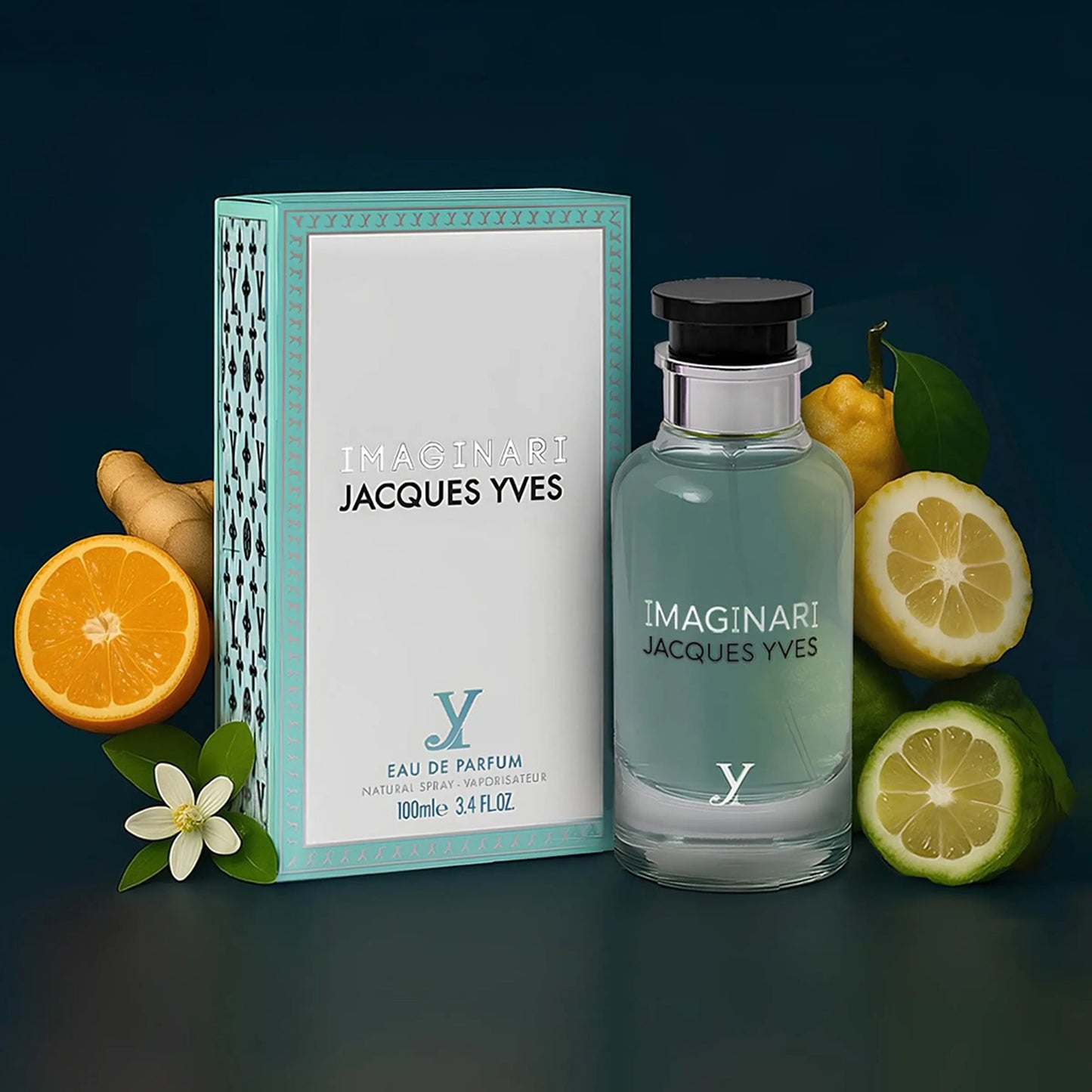 Front view of Jacques Yves Imaginari 100ml EDP bottle by Fragrance World