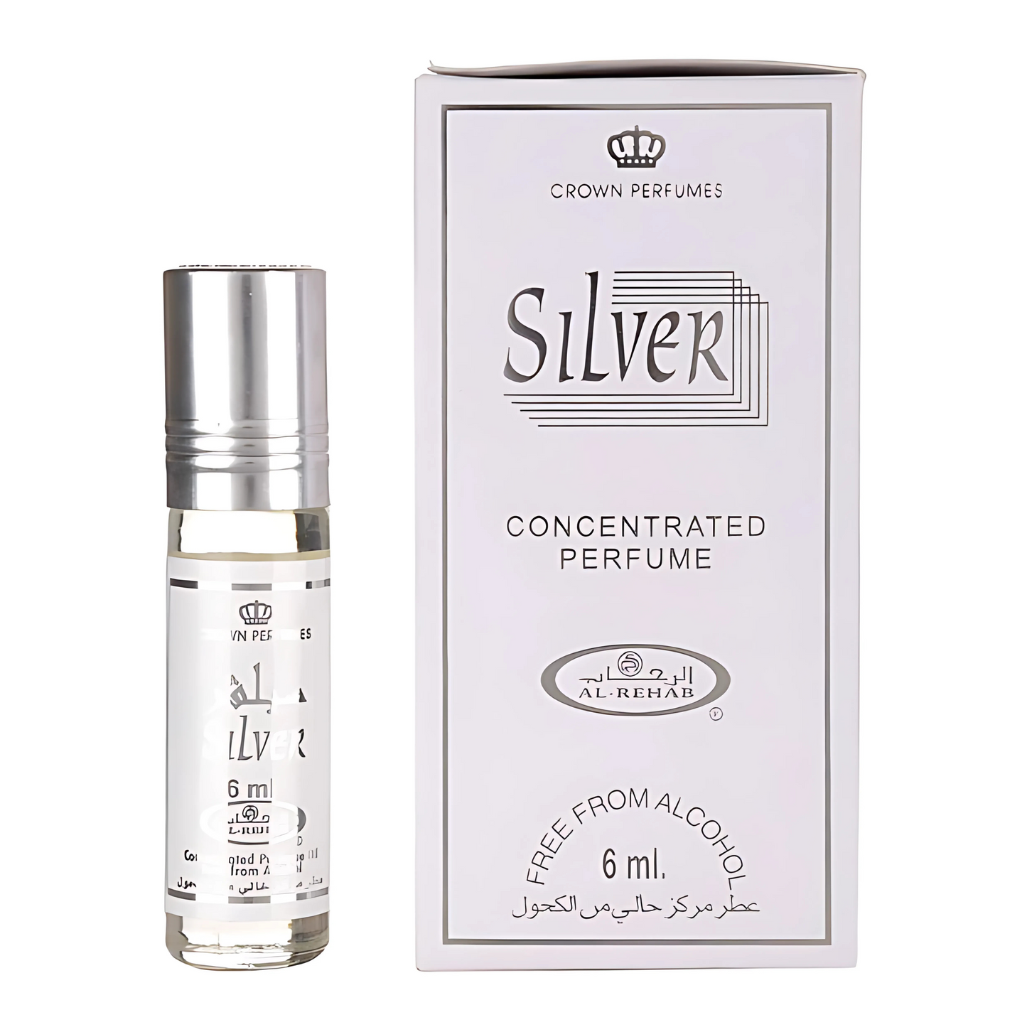 Silver 6ml Perfume Oil Al Rehab x6