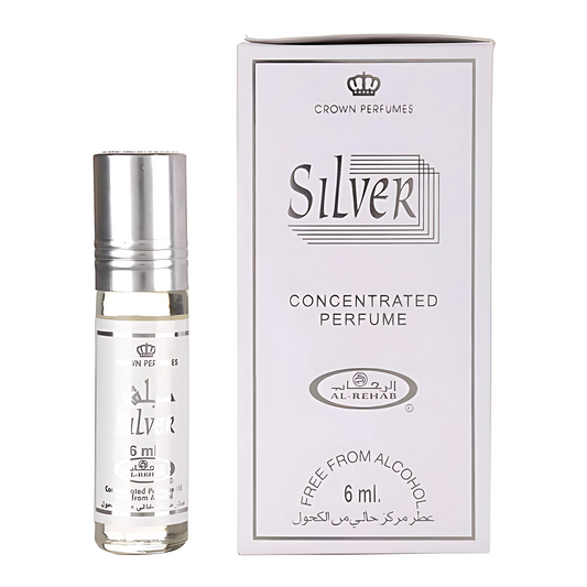 Silver 6ml Perfume Oil Al Rehab x6